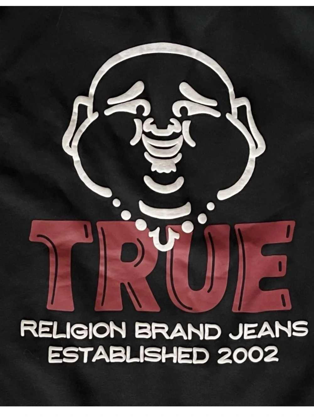 True Religion Graphic Print Full Zip Hoodie Black Men's Size L
